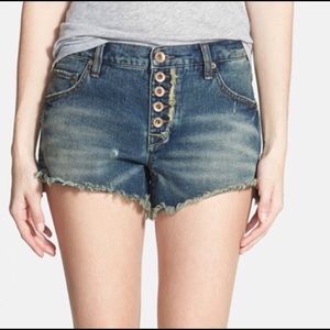 Free People Jillian Blue Shorts